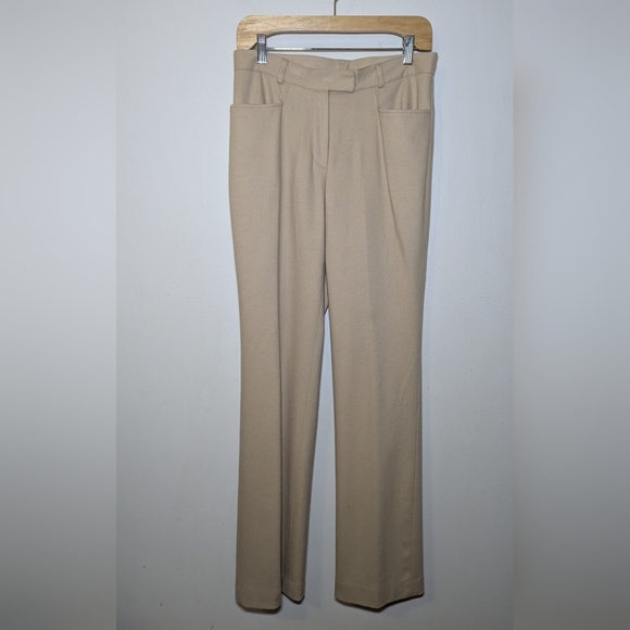 ICB Women's Classic Tan Trousers Wool Blend Straight Leg Size 8 - Picture 1 of 4
